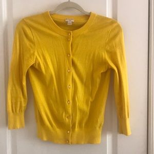 3/4 sleeve Yellow Cardigan